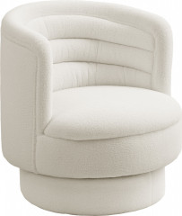 Otočné čalouněné křeslo | krémově bílé č.1