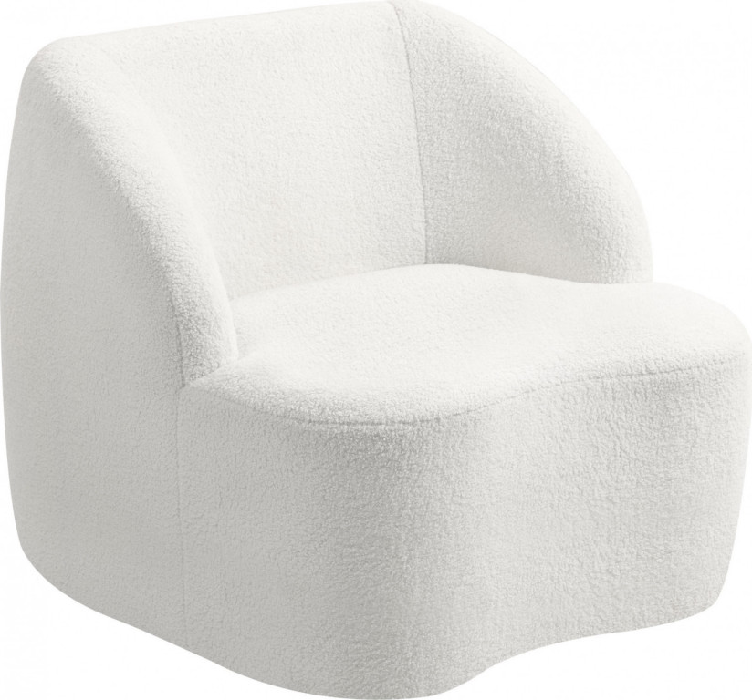 Křeslo se zaobleným designem | krémově bílé