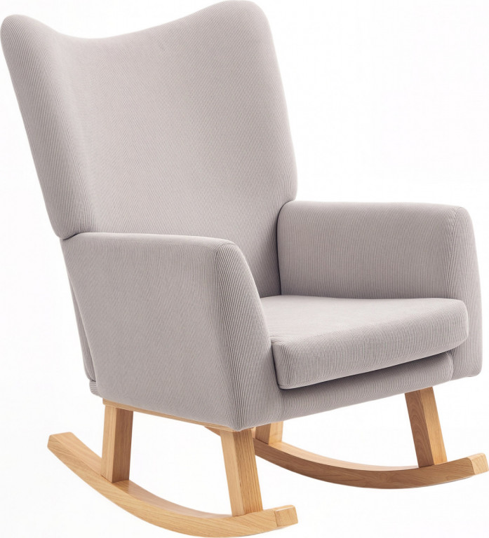 Houpací křeslo s vysokým opěradlem | světle šedé