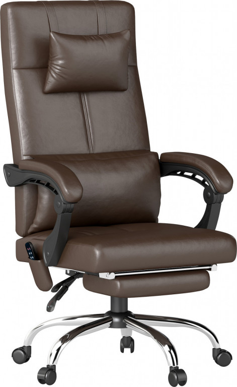 Ergonomická manažerská židle s vyhříváním | kávově hnědá