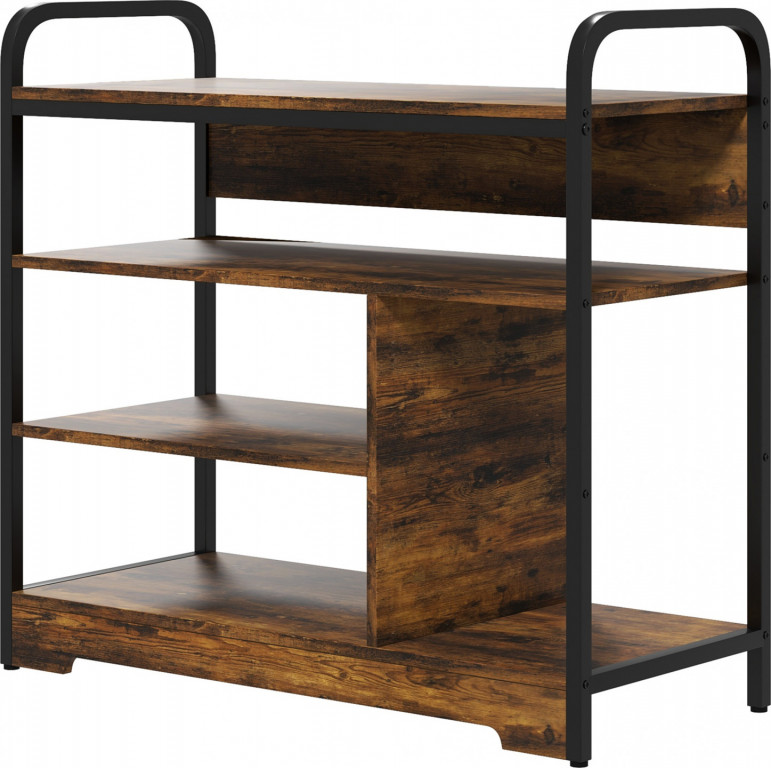 Stojan na boty 4 patra 70 x 30 x 65 cm | rustikální hnědá