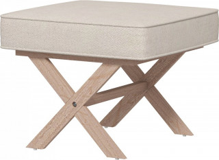 Čalouněná lavice se vzhledem lnu | krémově bílá č.1