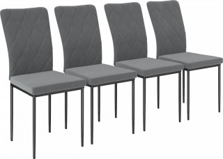 Sada 4 kuchyňských židlí s opěradlem | tmavě šedá č.1