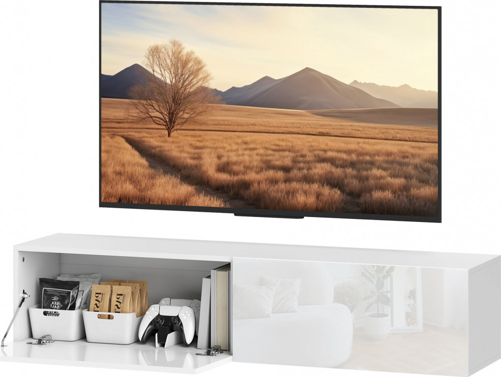 Závěsná TV skříňka | bílá