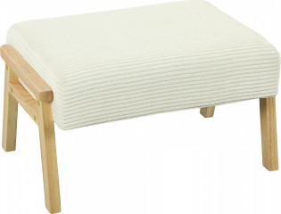 Taburet s měkkým sedákem | krémově bílý