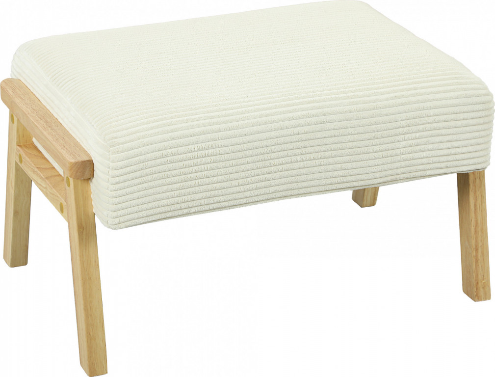 Taburet s měkkým sedákem | krémově bílý