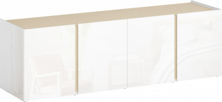 TV stolek pro televizory do 65 palců s nastavitelnými policemi, 135 x 38 x 45 cm | bílý