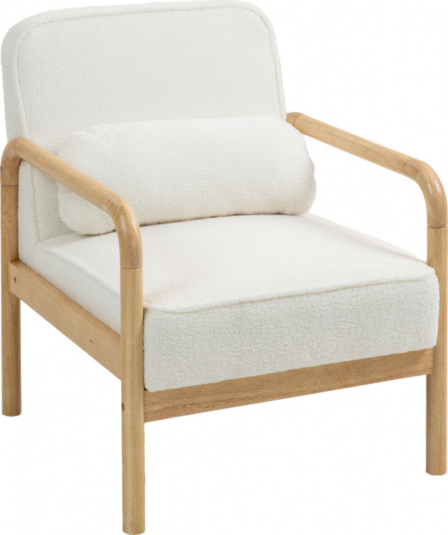 Čalouněné křeslo s područkami | bílé