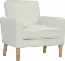 Čalouněné relaxační křeslo s područkami | krémově bílé č.1