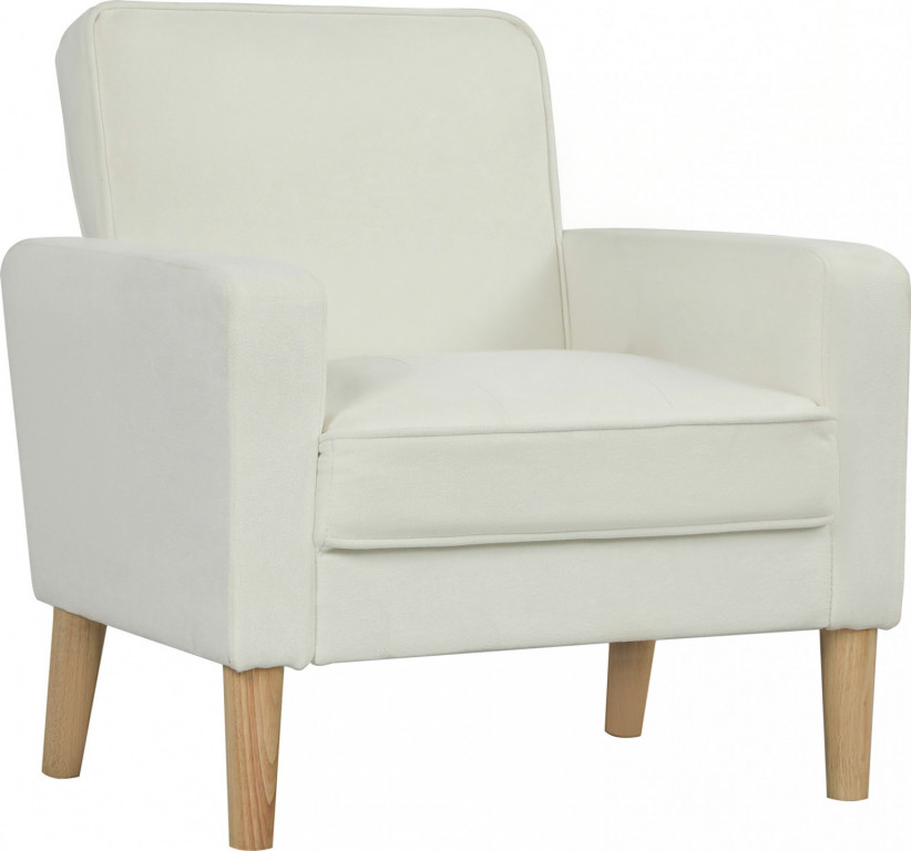 Čalouněné relaxační křeslo s područkami | krémově bílé