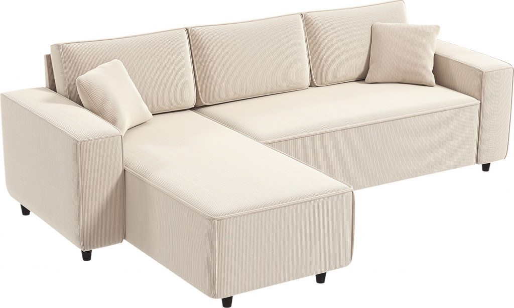 Rohová 3místná sedačka, 241 x 153 x 83 cm | krémově bílá