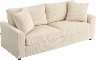 3místná pohovka s područkami, 212 x 80 x 88 cm | krémově bílá