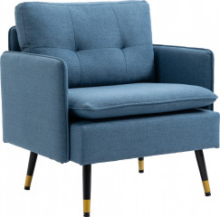 Čalouněné křeslo s polštářem 76 x 68 x 80 cm | tmavě modré č.1