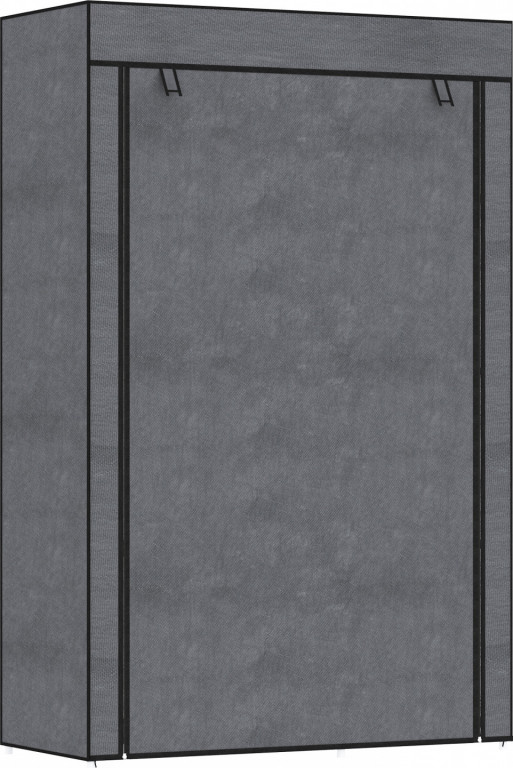 Látková šatní skříň s tyčí na šaty 103 x 43 x 162,5 cm | šedá