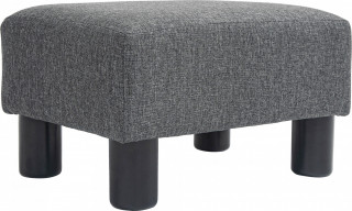 Taburet s lněným vzhledem | tmavě šedý č.1