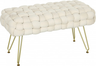 Čalouněná lavice 76 x 38 x 41,5 cm | bílá č.1