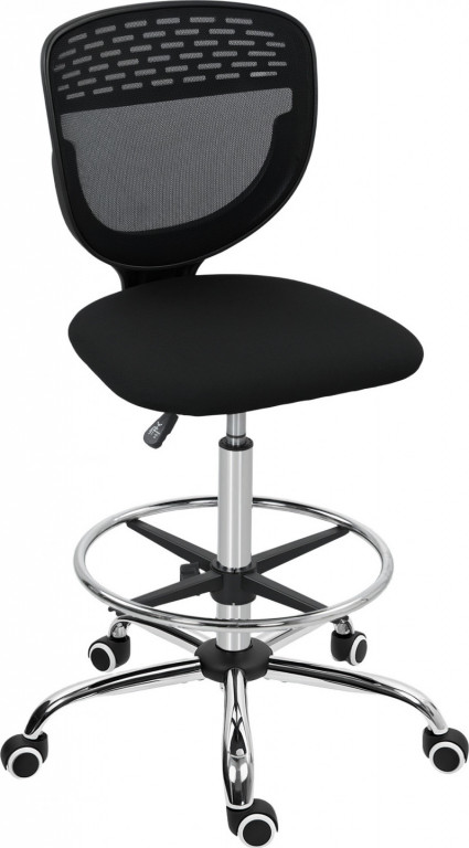 Ergonomická kancelářská židle s nastavitelným kroužkem na nohy | černá