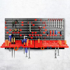 54dílná nástěnná deska na nářadí 95x54cm | černá/červená č.2