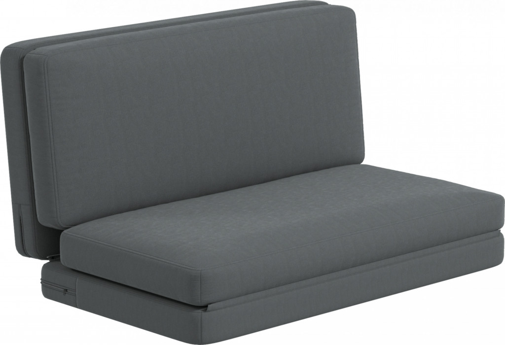 Rozkládací pohovka 3 v 1 se sametovým vzhledem | tmavě šedá