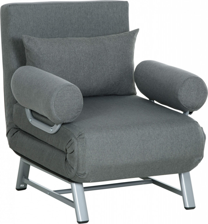 Rozkládací pohovka 3 v 1 | tmavě šedá