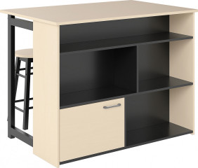 Barový stůl se 2 barovými židlemi | černý č.1