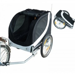 Prívesný vozík za bicykel pre psa | bielo-čierny č.1