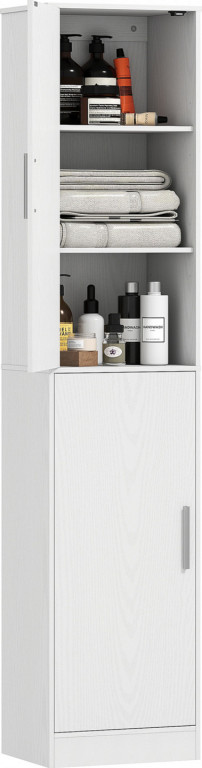 Vysoká koupelnová skříňka, 40 x 35 x 180 cm | bílá