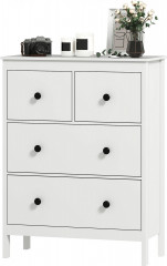 Komoda se 4 zásuvkami, 74 x 35 x 97 cm | bílá č.1