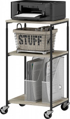 Pojízdný stolek na tiskárnu, 39 x 34,5 x 81,5 cm | grafitový + černý č.1