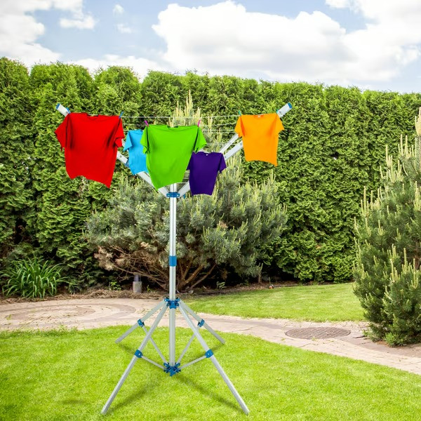 Goleto Hliníková otočná sušička 103 x 168 cm | strieborná