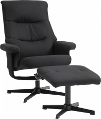 Polohovací křeslo s taburetem | černé č.1