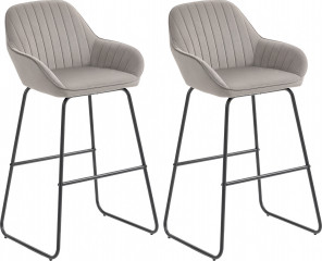 Sada 2 kusů barových židlí | šedé č.1
