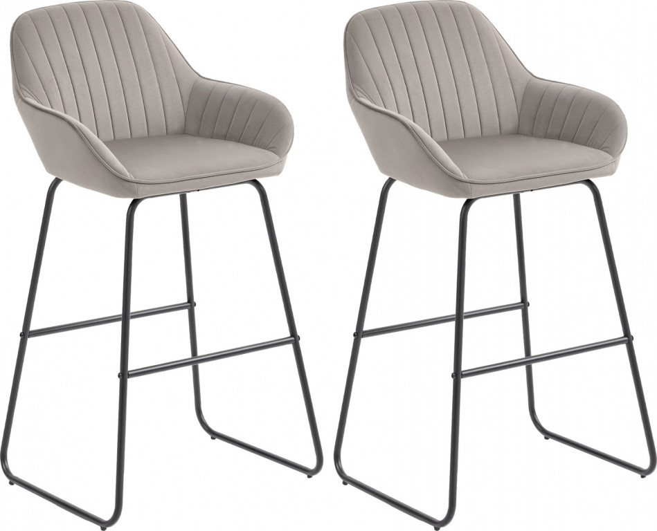 Sada 2 kusů barových židlí | šedé