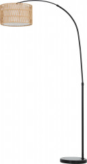 Stojací lampa se lněným stínidlem | černá č.1
