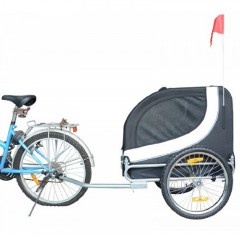 Prívesný vozík za bicykel pre psa | bielo-čierny č.3