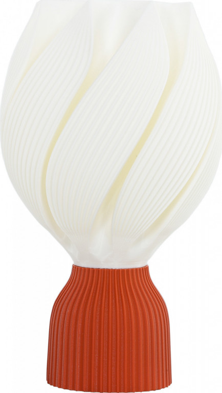 LED stolní lampa se stínítkem s 3D potiskem ve tvaru květiny | bílá