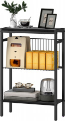 Odkládací stolek se 2 policemi | černý