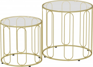 Set 2 kulatých stolků | zlatý č.1