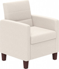 Čalouněné křeslo se vzhledem lnu | krémově bílé č.1