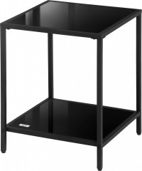 Dvoupatrový konferenční stolek z tvrzeného skla, 40 x 40 x 50 cm | černý č.1