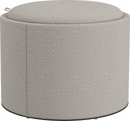 Kulatý taburet s úložným prostorem | světle šedý