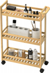 3-patrový servírovací vozík z bambusu, 55 x 20 x 75 cm | přírodní č.1