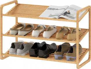 Bambusový botník se 3 úrovněmi | přírodní č.1