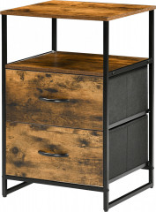 Komoda s výklopnými látkovými zásuvkami | rustikální hnědá