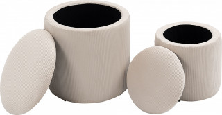 2 kusy taburetů s úložným prostorem | krémově bílé č.1