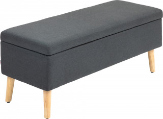 Čalouněná lavice s úložným prostorem, 110 x 39 x 45 cm | tmavě šedá