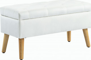 Lavice s úložným prostorem, 102 x 35 x 43 cm | bílá č.1