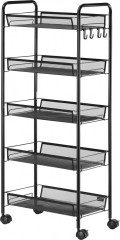 Servírovací vozík se 4 policemi a 5 košíky | černý č.1
