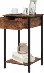 Konferenční stolek v industriálním designu, 40 x 40 x 68 cm | rustikálně hnědý č.1