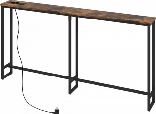 Předsíňový stolek s integrovanou nabíjecí stanicí, 160 x 20 x 80 cm | rustikálně hnědý č.1